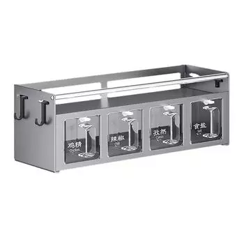 4-секционная стойка для приправ, многофункциональная настенная стойка для хранения приправ для дома