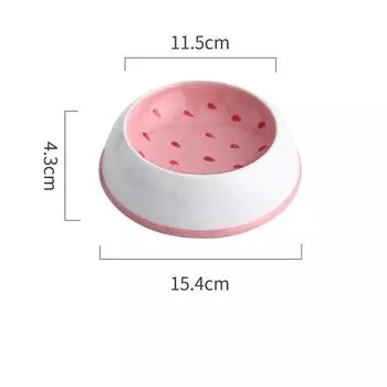 4 cute designs pet ceramics bowl watermelon strawberry shape cat food bowl small dog colorful water suppliers cat bowl