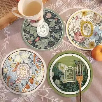 4 симпатичных коврика под горячее, коврики под кастрюли и горячее, термостойкая подставка под кастрюли, набор нескользящих круглых подставок, многофункциональные кухонные принадлежности для столешницы 4pcs