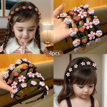4 cute little girls braided hair bands suitable for daily use as children s hair accessories