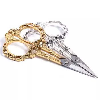 4 цвета, европейские винтажные ножницы для цветов, ножницы для дизайна ногтей, резак для фольги, шелковые обертывания, акриловые насадки, инструмент для наращивания