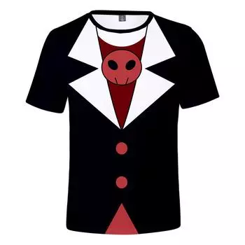 4 цвета Hazbin Hotel Аниме Женские и мужские футболки с графическим принтом и круглым вырезом с мультяшным принтом, большие размеры с короткими рукавами, модная мужская одежда, уличная одежда XS красный