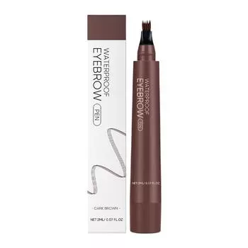 4 цвета карандаш для бровей, карандаш для бровей со штрихами, как волоски, карандаш для бровей с 4 наконечниками, аппликатор с микро-вилками из волокна, создает 1 мл One Size коричневый