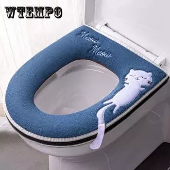 4 цвета коврик для сиденья для унитаза бытовой Four Seasons универсальная молния мультяшный чехол для сиденья для унитаза с ручкой ванная комната водонепроницаемая моющаяся толстая подушка зелёный