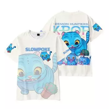 4 Цвета Мода K-Pop Истребители Демонов Мультяшные Футболки для Женщин Мужчин Летняя Одежда Фитнес Круглый Вырез Мужская Футболка Оверсайз Мужские Футболки Топы XS белый