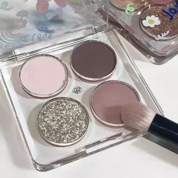 4 цвета, перламутровая палитра теней для век, матовые тени для век цвета земли, блестящие тени для век с блестками, пигменты, стойкий макияж глаз