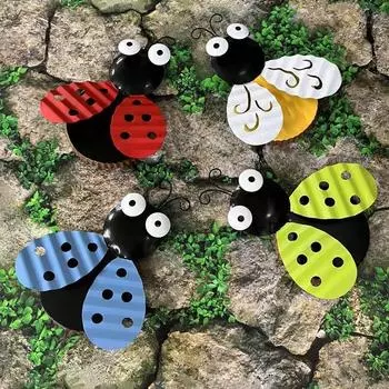 4 цвета по желанию 1 шт. Творческие поделки Железный жук расписанный вручную домашний двор балкон вилла луг украшение стены сад красный