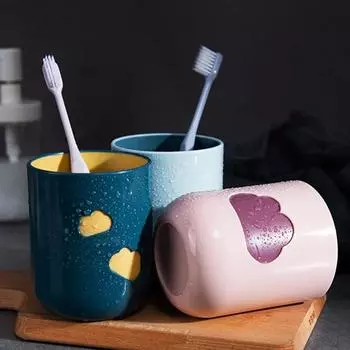 4 цвета, простая бытовая чашка для чистки зубов Cloud Wash, креативная, милая, для зубного цилиндра, пара, удобная, для студентов, для полоскания рта белый