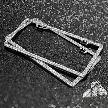 4 цвета, рамка номерного знака модели США, блестящий кристалл, женская рамка номерного знака, держатель крышки лицензии со стразами, рамка номерного знака автомобиля