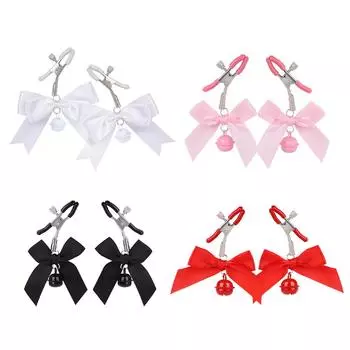 4 цвета сексуальный бант регулируемый зажим для сосков зажимы для груди маленький колокольчик взрослый фетиш флирт дразнящие секс-игрушки для пар