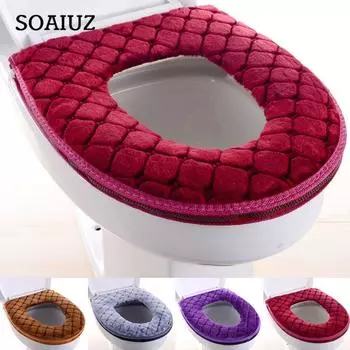 4 цвета удобные плюшевые аксессуары для ванной комнаты коврик для унитаза коврик подушка домашний декор красный