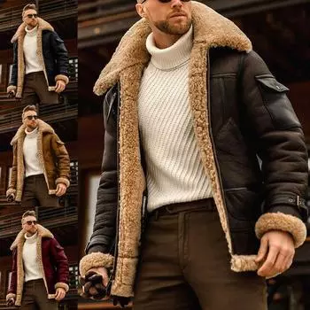 4 цвета, высокое качество, модная мужская кашемировая кожаная куртка с подкладкой, винтажная мужская уличная одежда, утепленное пальто, мотоциклетные куртки, пуловеры, большие размеры XXXXXL чёрный