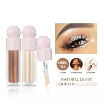 4 цвета, жидкие хайлайтеры для лица, гладкие бронзаторы, сияющий блеск для макияжа, блеск для тела, люминайзер 7,5 мл #01