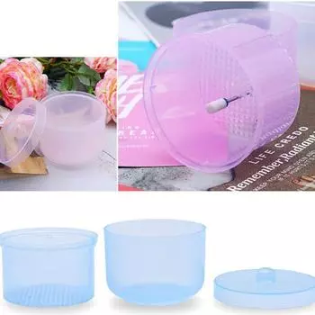4-цветная коробка для хранения дезинфекции, аксессуары для ногтей, чистый стерилизатор, контейнер для замачивания, 1 коробка, круглая коробка для чистки инструментов для ногтей белый