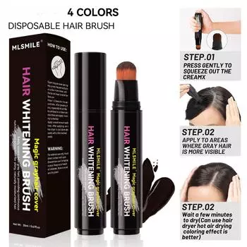4-цветная краска для волос, чтобы покрыть белизну волос, одноразовая краска для волос, карандаш 01 Black