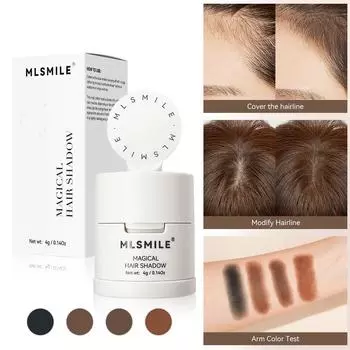 4-цветная волшебная пудра для линии волос, густая линия волос, естественная водостойкость, устойчивость к поту, не размазывается, прочная, не выцветает, пушистая пудра для швов волос 02# разноцветный