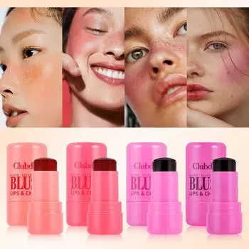 4-цветные желейные румяна Q Pinberry Lip Dye Stick Natural Lip Gloss Stick для губ и щек 01
