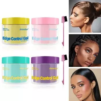 4-цветный 100 г воск для волос Edge Control Shaping увлажняющий гель для волос с кисточкой зелёный