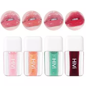 4-цветный легкий стеклянный блеск для губ, долговечная витражная гладкая косметика V006