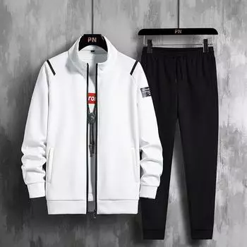 4-цветный повседневный свободный костюм, большой спортивный костюм, свитер + брюки, комплект из двух предметов, L-8xl L серый