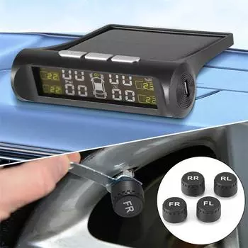 4 датчика автомобильный Tpms система контроля давления в шинах цифровой ЖК-дисплей на солнечных батареях тестер автоматической охранной сигнализации автомобильный тест чёрный