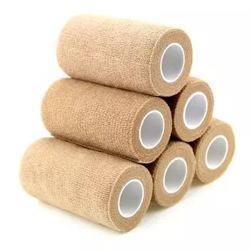 4 дюйма X 5 ярдов, 6 рулонов, самоклеящаяся повязка для ветеринара, спортивная повязка для растяжения связок и отека запястья и лодыжки