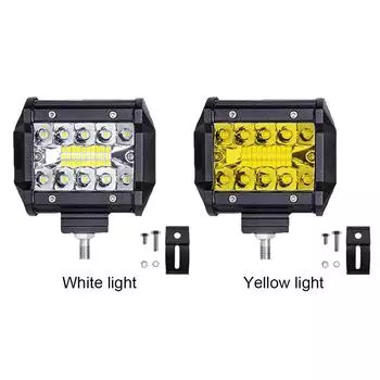 4-дюймовая автомобильная светодиодная фара 60 Вт 20 светодиодных рабочих фар 6000 К, трехрядные светодиодные рабочие фары для джипа, грузовика, автомобиля, мотоцикла, трактора, внедорожника, квадроцикла белый