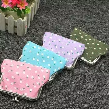 4-дюймовая модная двухслойная сумочка-держатель для монет с изображением подсолнуха, мини-кошелек розы красного