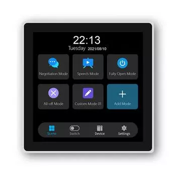 4-дюймовая панель управления умным домом с 3-канальным релейным переключателем, сенсорным экраном «все в одном», приложением для управления домом чёрный