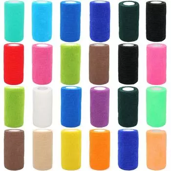 4-дюймовые 24 упаковки ветеринарных бинтов, клейкие бинты, самоклеящиеся бинты белый