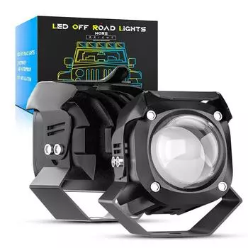 4-дюймовые автомобильные светодиодные фары, 50 Вт, проектор на передний бампер, вспомогательные противотуманные фары, DRL, рабочие фары для вождения, внешние фары для мотокросса, грузовика 1Pcs белый