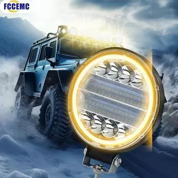 4-дюймовый 72W 6000k светодиодный рабочий фонарь Combo Spot Flood для бездорожья, янтарный противотуманный фонарь с большим полем обзора, рабочие фары, автомобильные аксессуары