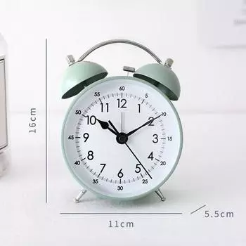 4-дюймовый будильник, простые скандинавские металлические настольные часы, домашние прикроватные немые игольчатые часы для студентов, утро встает A