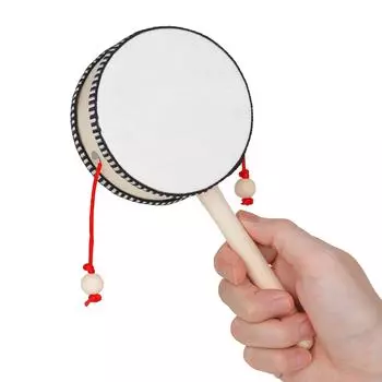 4-дюймовый деревянный встряхивающий барабан, погремушка, вращающийся барабан, ручной встряхивающий барабан, портативный мюзикл