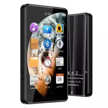 4-дюймовый HD Mp3 Mp4-плеер с полным сенсорным экраном Bluetooth 5.0 Walkman 16 ГБ Встроенный динамик Музыкальный плеер FM-радио Запись электронной книги 16GB