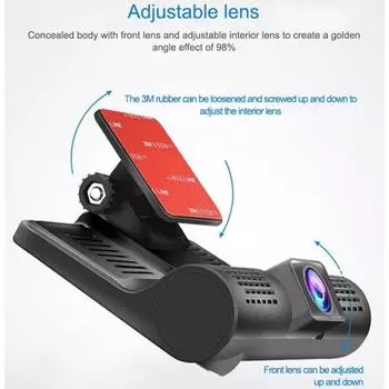 4-дюймовый HD-ночной автомобильный видеорегистратор с видеорегистратором, 4,0-дюймовый видеорегистратор, автоматическая камера, 3 объектива камеры с камерой заднего вида чёрный