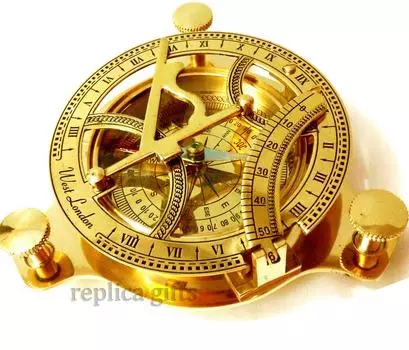 4-дюймовый латунный компас Sundail в старинном стиле для морского туризма @