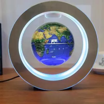 4-дюймовый магнитный глобус с левитацией, креативные украшения для домашнего офиса, подарок на день рождения, штепсельная вилка для США EU Plug темно-синий