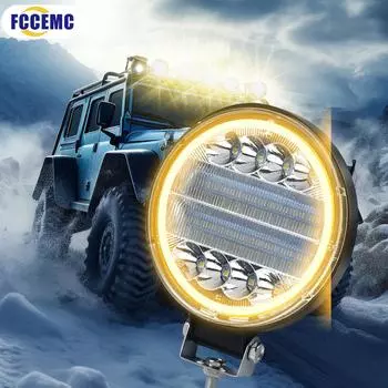 4-дюймовый светодиодный круглый квадратный точечный рабочий свет комбинированный прожектор для вождения белый янтарный противотуманный фонарь для грузовика внедорожника 4WD 4x4 внедорожный квадроцикл джип трактор