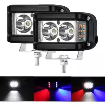 4-дюймовый светодиодный рабочий фонарь Cube Side Shooter Pod белый и алюминиевый рабочий фонарь для грузовика, внедорожника, автомобиля, светодиодный стробоскоп, лампа янтарного цвета Allo B3F3