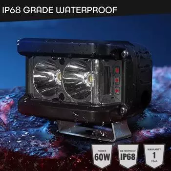 4-дюймовый светодиодный рабочий фонарь Cube Side Shooter Pod, белый и фара из алюминиевого сплава для внедорожника, светодиодный рабочий стробоскоп, янтарный, для грузовика, автомобиля K3R5