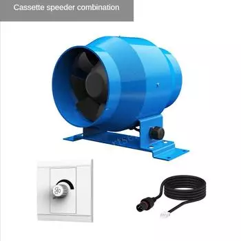 4-дюймовый трубчатый вытяжной вентилятор с регулируемой скоростью, воздуходувка для сада, кухни, окна, воздуходувка, вытяжка для вентиляции EU синий