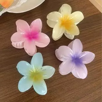 4 egg flower grab clips Summer back of the head half tie hair clips Medium size shark clip hair clips headwear Size fits all