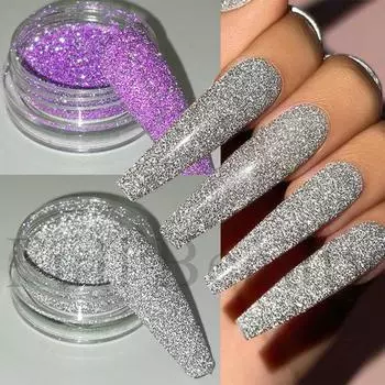 Блестящая пудра для дизайна ногтей с блестками, блестящий эффект, УФ-гель-лак, мерцающая пыль, декор для ногтей своими руками