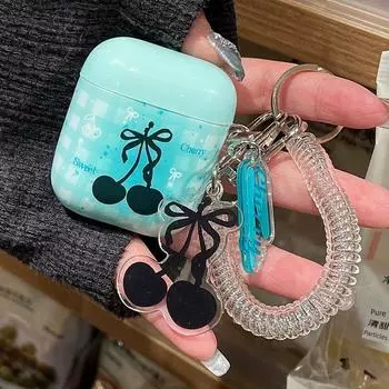 4 Generation Protective Case Mint Green Niche Pro2 Generation Apple Earphone Case INS Simple Soft Case with Pendant 3 Generation Glossy Soft Case Apple AirPods 2 Earphone shell (separate shell)