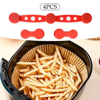 4-х элементные пряжки для жарки, избегайте попадания пищи, устойчивость к зажимам для фиксации воздуха, аксессуары красный