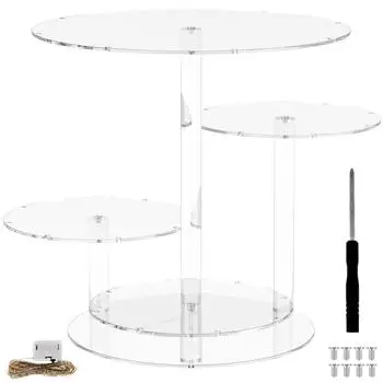 4-х уровневая акриловая подставка для торта, поднос для десерта, кекса, держатель для светящейся витрины, украшение для дня рождения, большой емкости, сейф