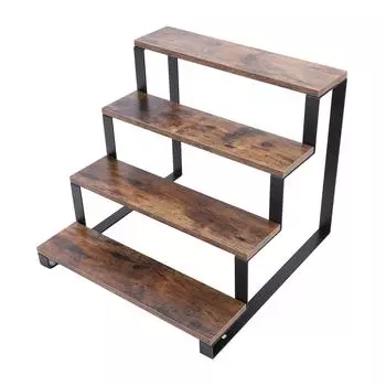 4-х уровневая деревянная полка-ступенька с металлическим каркасом в деревенском стиле, держатель для духов, стойка-подставка для продавцов, поп-фигурка
