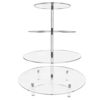 4-х уровневая круглая подставка для кексов, утолщенная акриловая подставка для кексов, десертная башня, подставка для кондитерских изделий на свадьбу B
