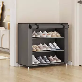 4-х уровневая простая пылезащитная полка для обуви многоцелевая широкоформатная стойка для хранения вещей для общежитий кофейный